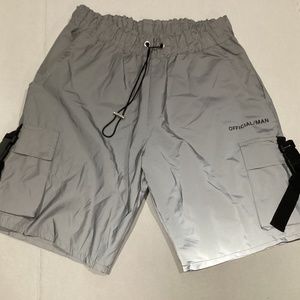 Official MAN shell reflective cargo short color silver size M